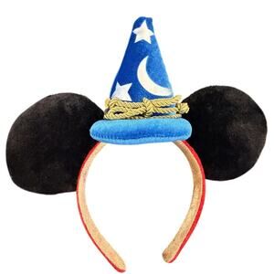 Disney Parks 2025 Mickey Mouse Sorcerer Ears Headband Fantasia Wizard Hat Blue